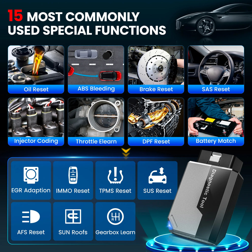Ediag Elite OBD2 Auto Scanner 15 Resets All System Car Code Reader Active Test Diagnostic Tools Lifetime Free Update
