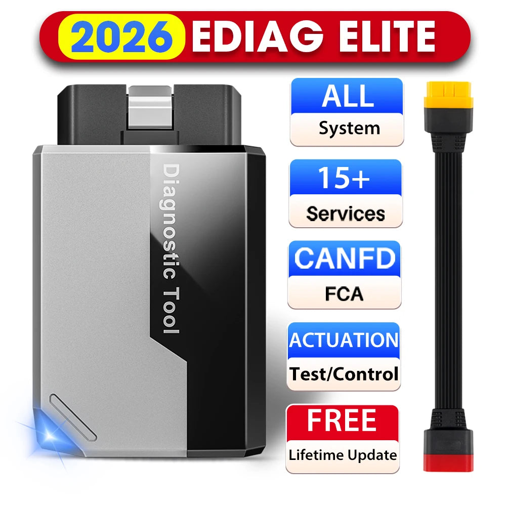 Ediag Elite OBD2 Auto Scanner 15 Resets All System Car Code Reader Active Test Diagnostic Tools Lifetime Free Update