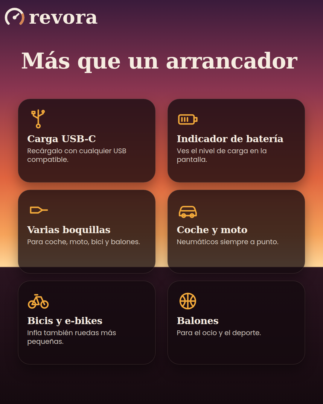 Arrancador de batería con compresor de aire portátil 4 en 1